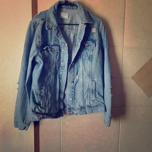 Woman’s distressed jean jacket